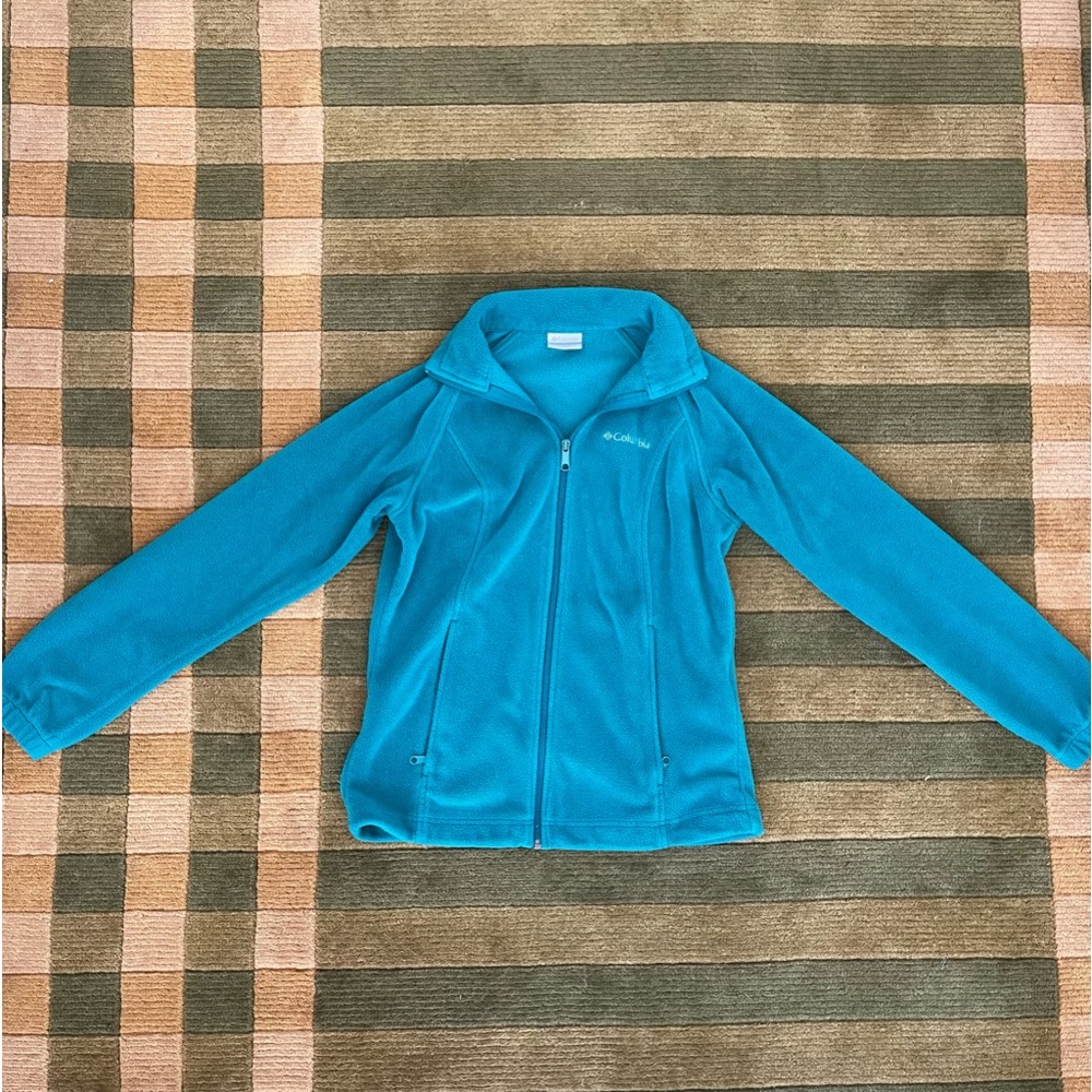 Turquoise Teal Fleece Zip Up Jacket Columbia